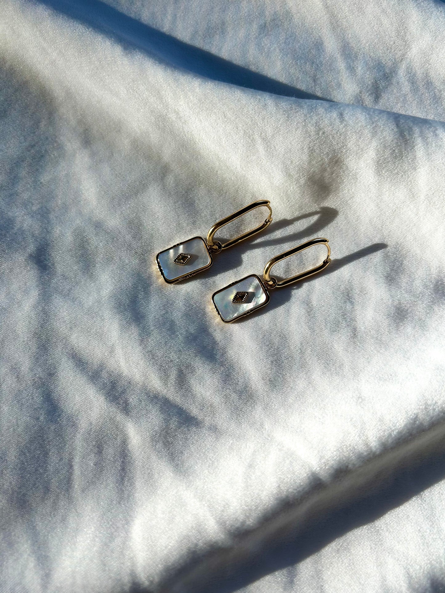 Rosalyna Hoop Earring - White Mother of Pearl
