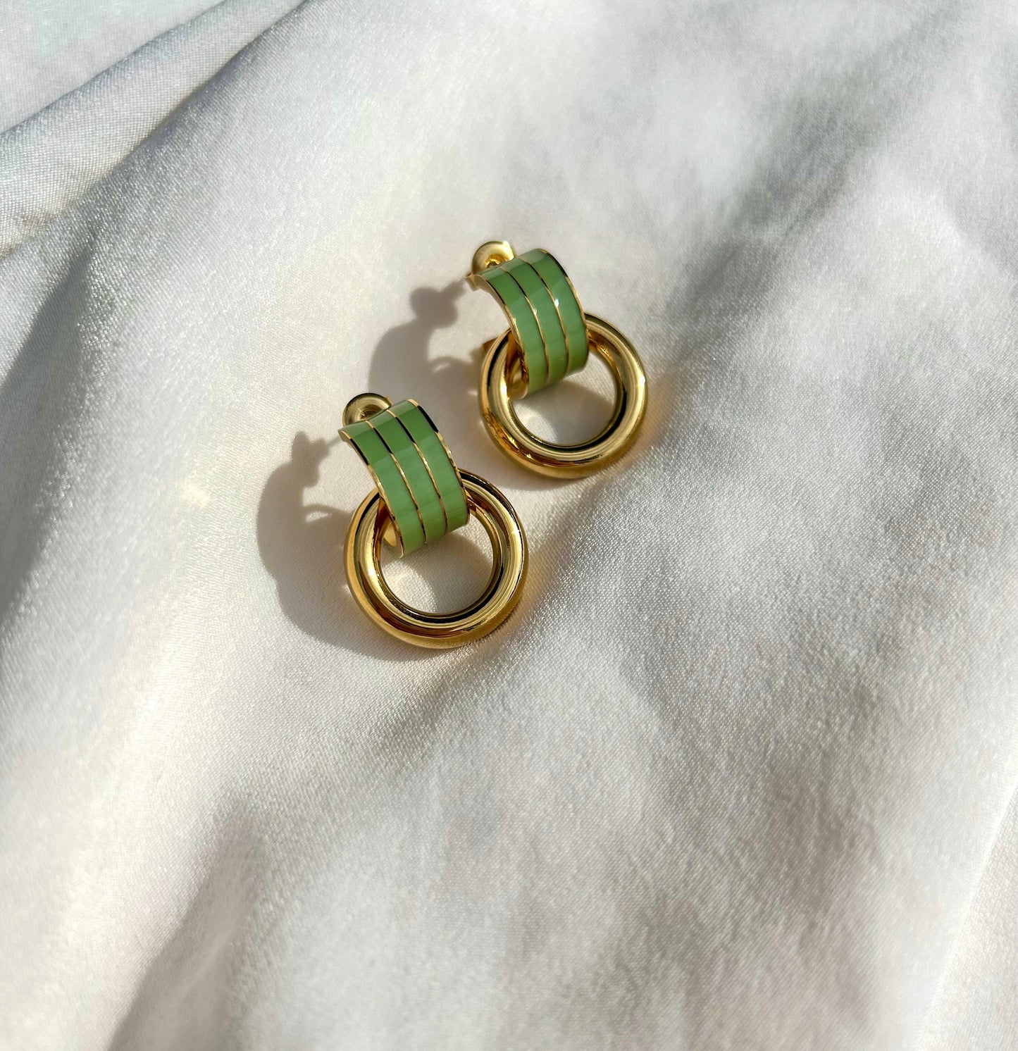 Enara Hoop Earrings (Sage)