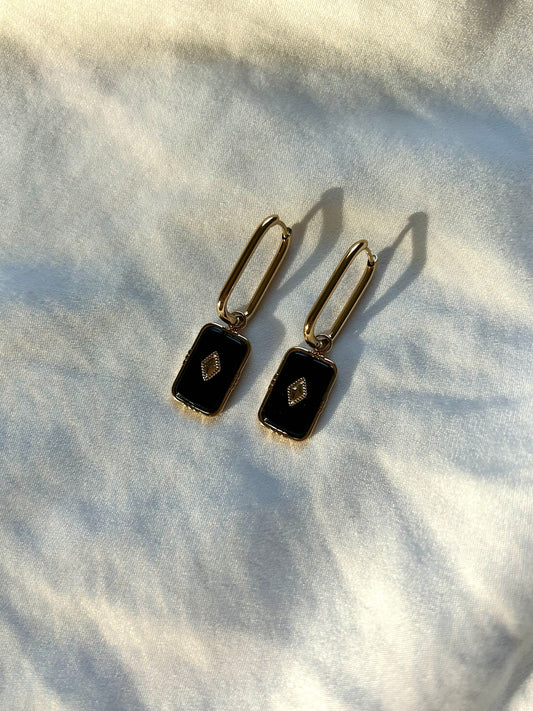 Rosalyna Hoop Earrings - Onyx