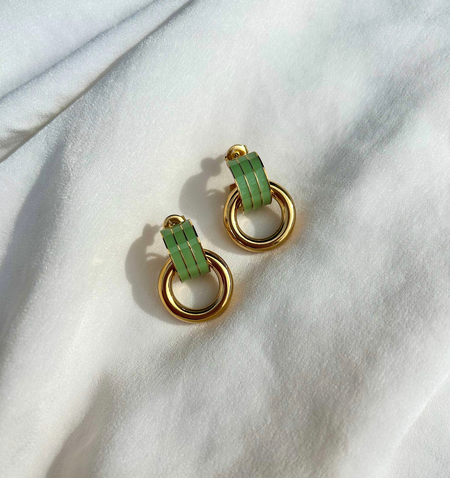 Enara Hoop Earrings (Sage)