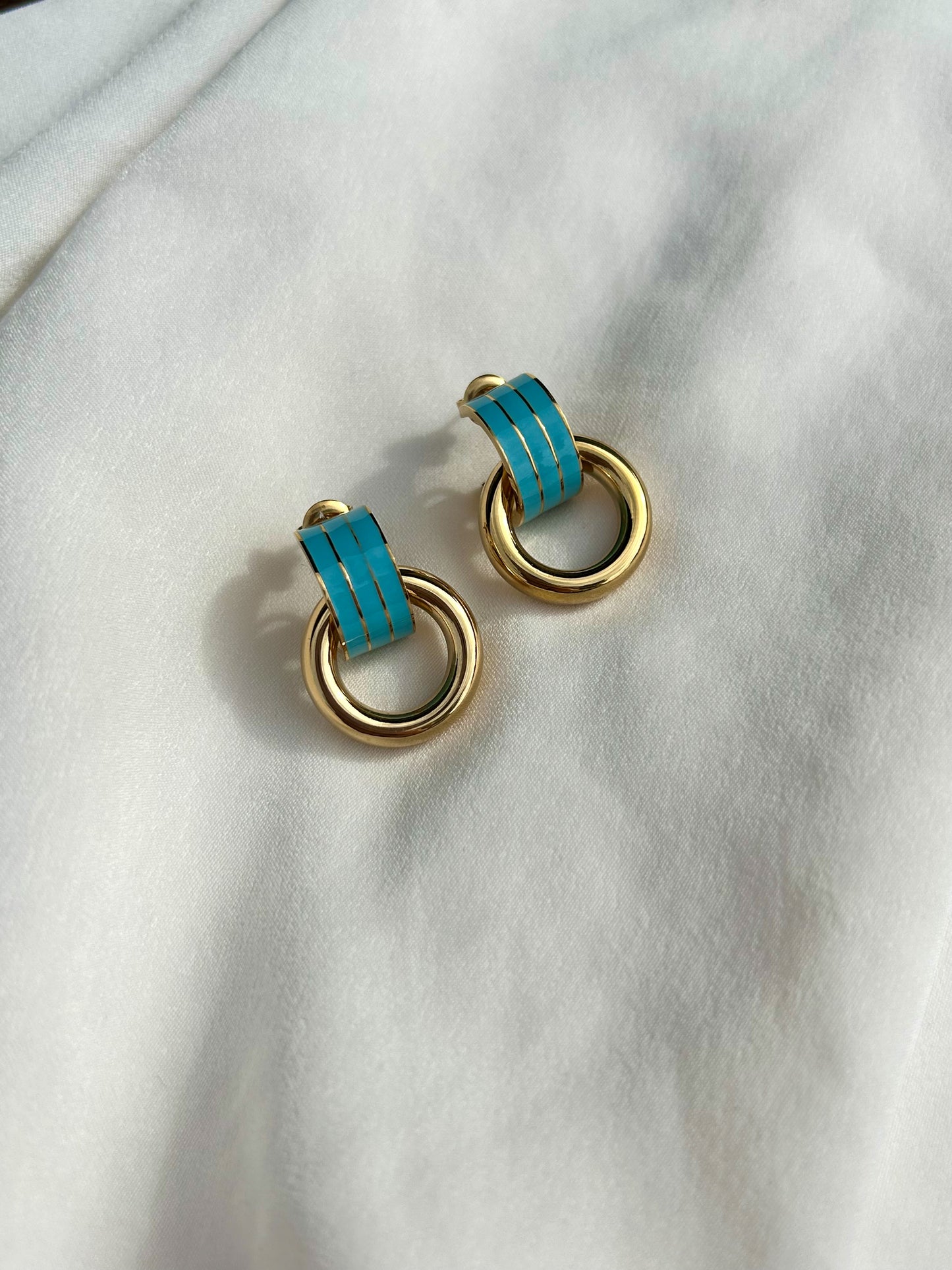 Enara Hoop Earrings (Blue)