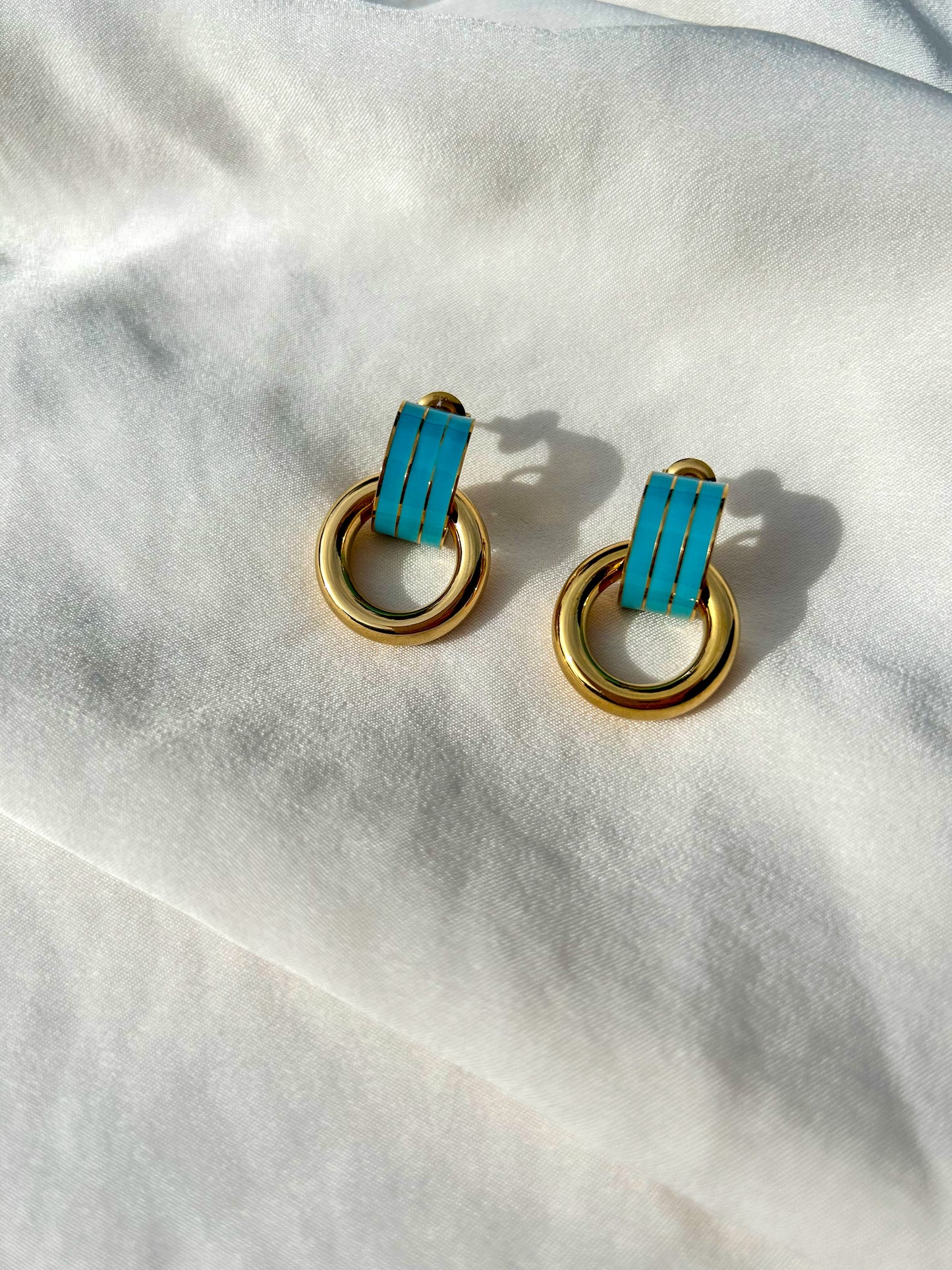 Enara Hoop Earrings (Blue)