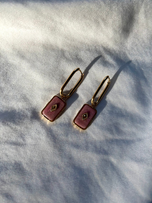 Rosalyna Hoop Earring - Rhodonite