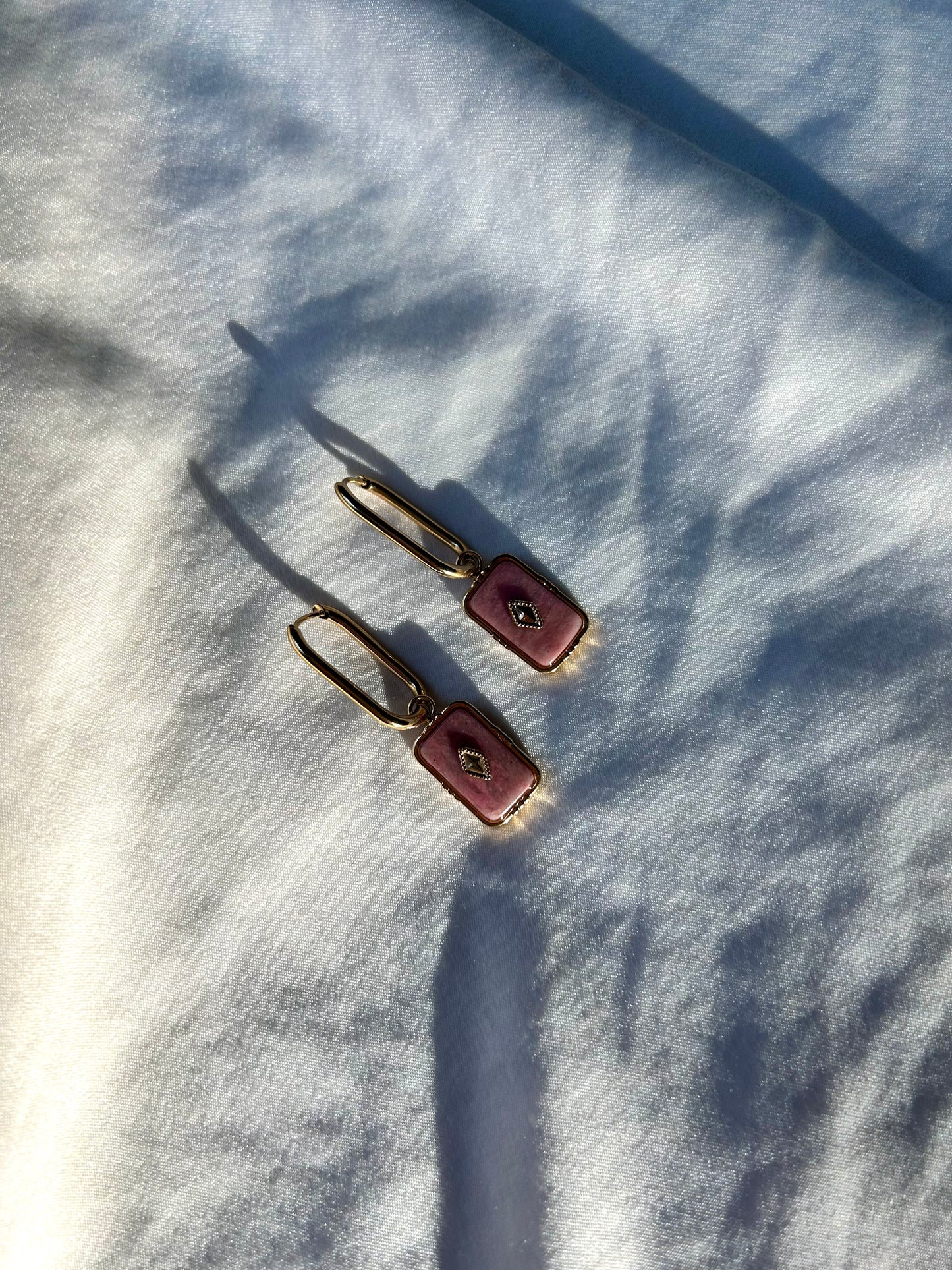 Rosalyna Hoop Earring - Rhodonite