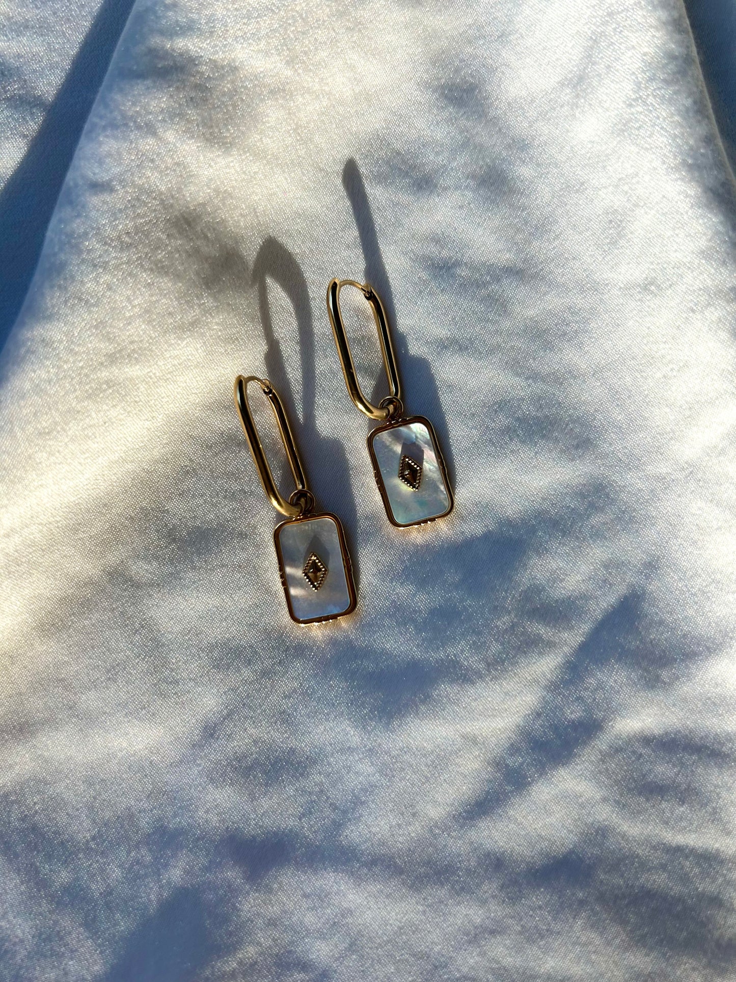 Rosalyna Hoop Earring - White Mother of Pearl