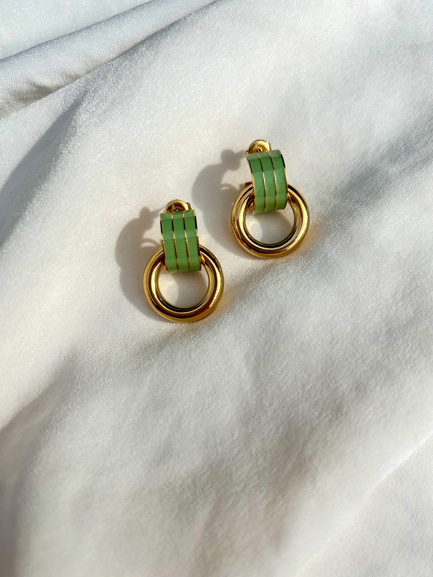 Enara Hoop Earrings (Sage)