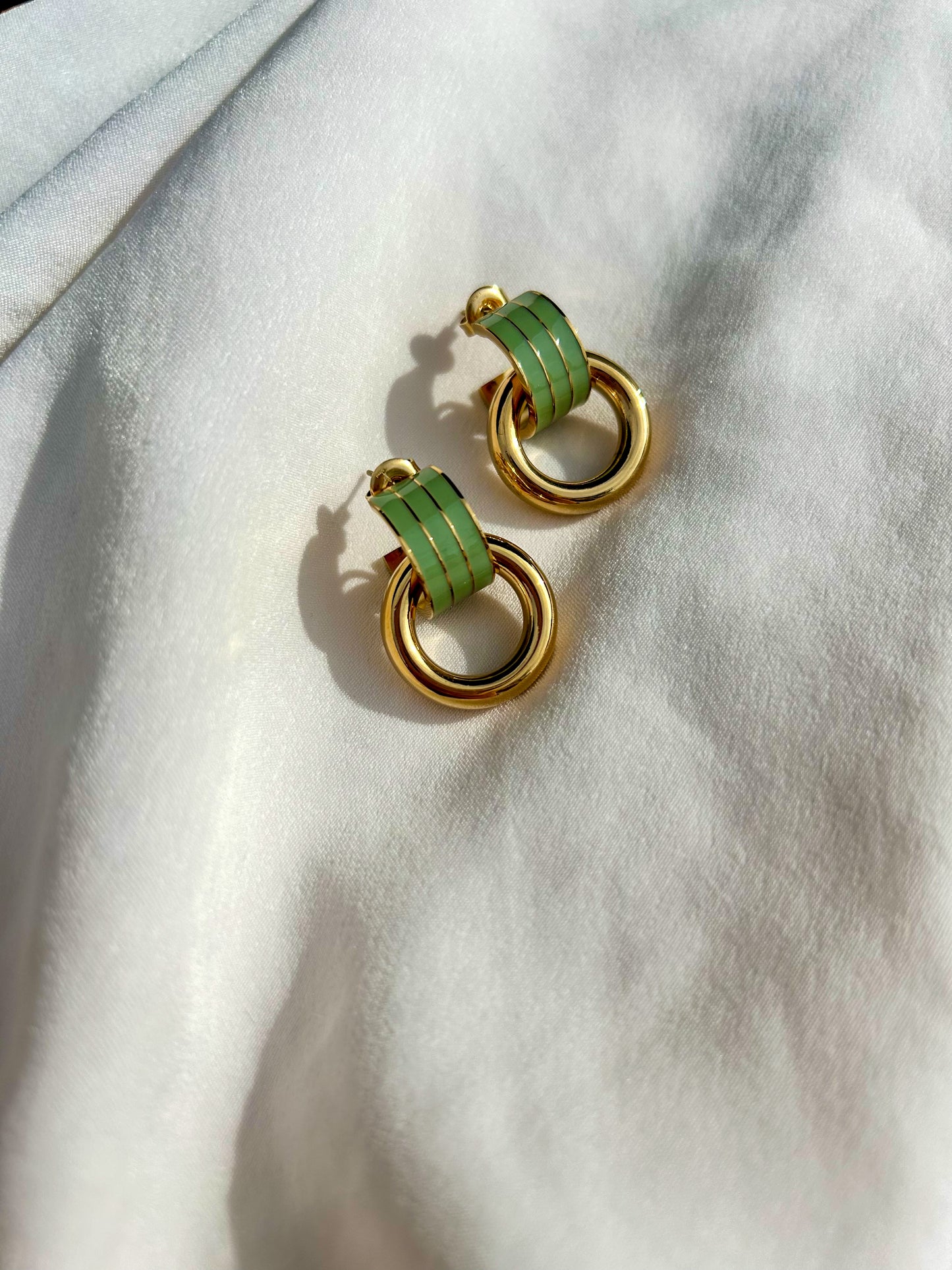 Enara Hoop Earrings (Sage)