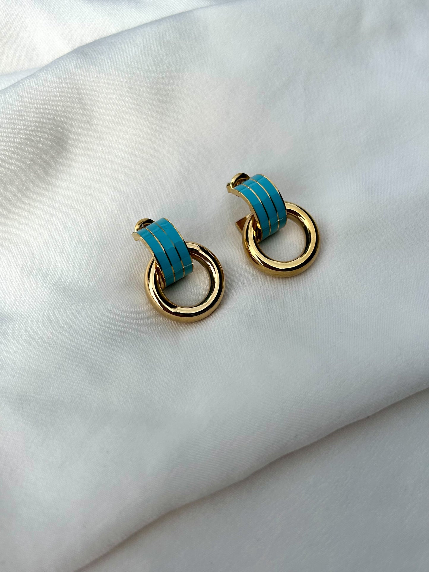 Enara Hoop Earrings (Blue)