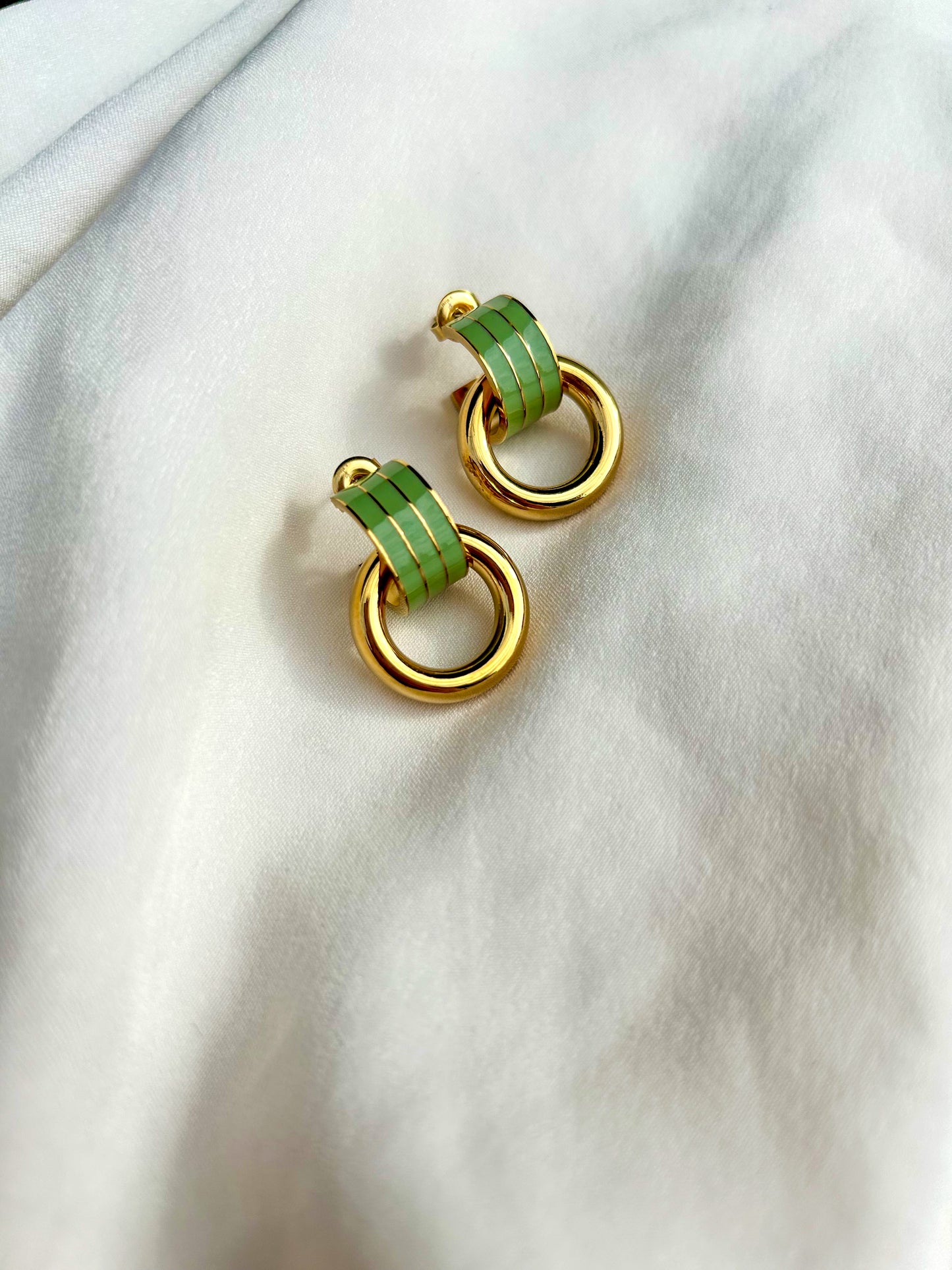 Enara Hoop Earrings (Sage)