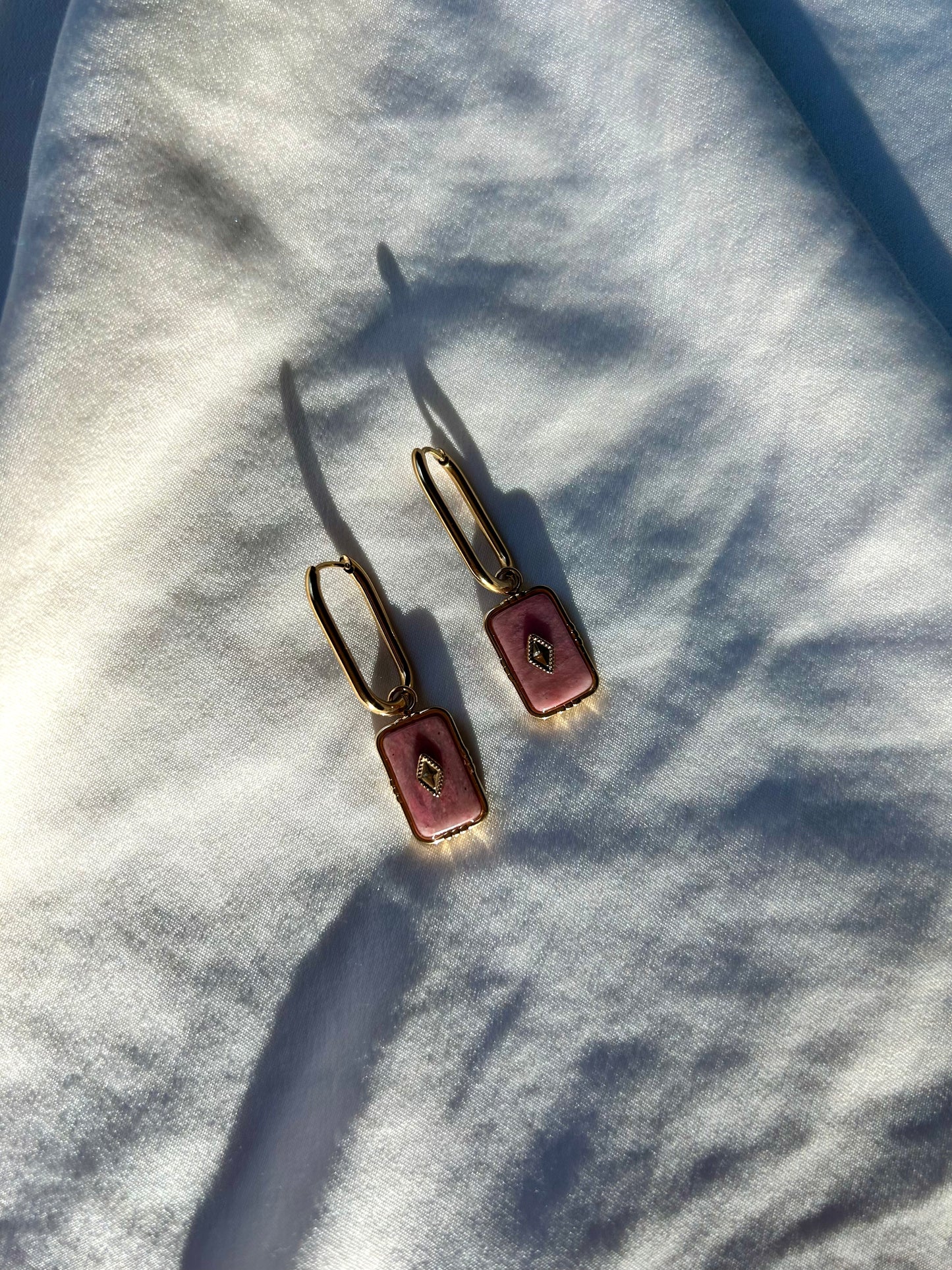 Rosalyna Hoop Earring - Rhodonite