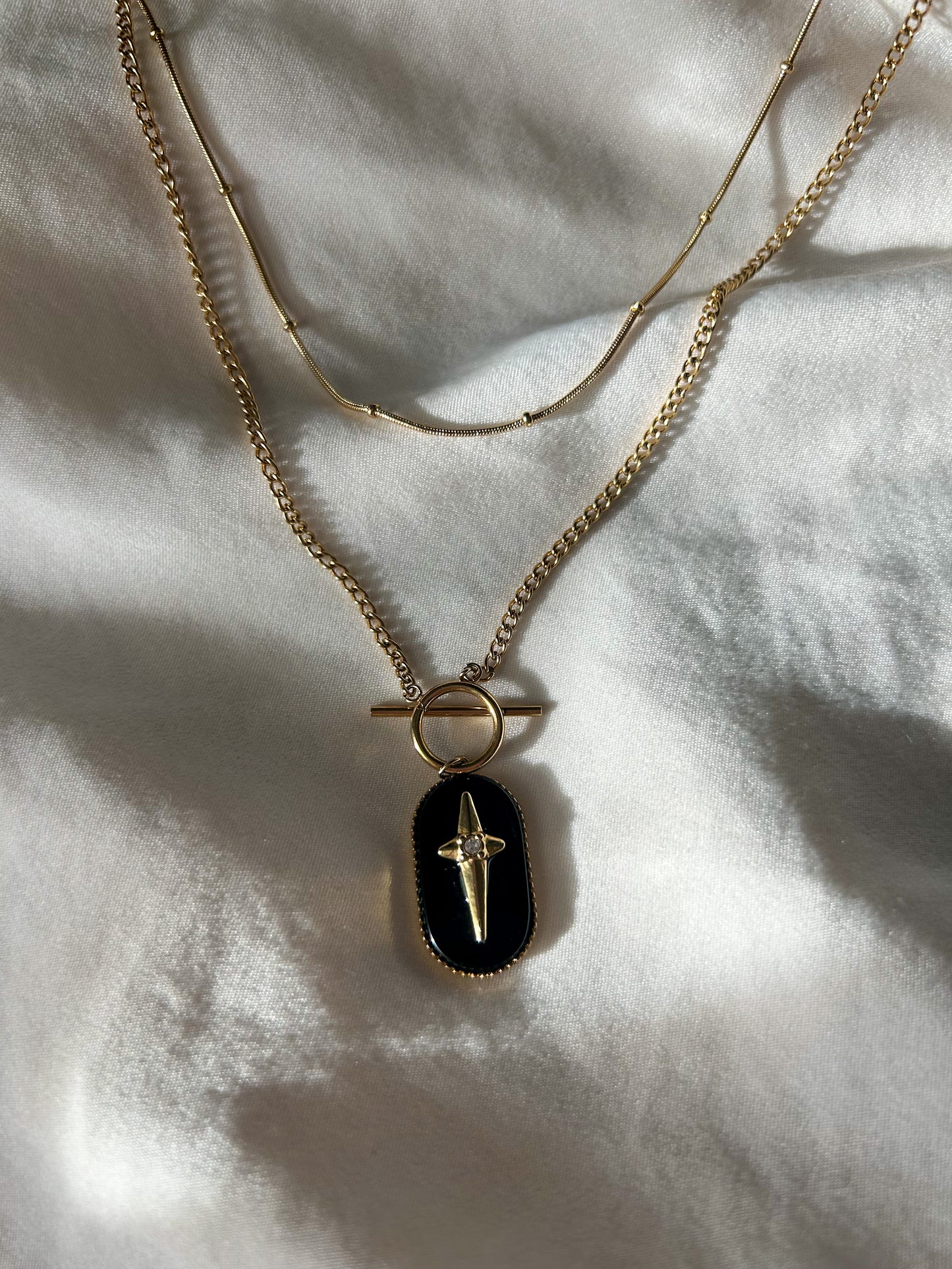 Irace 2 Row Necklace With Onyx Stone