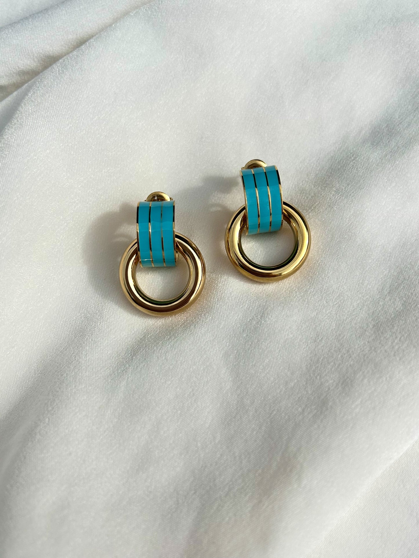 Enara Hoop Earrings (Blue)